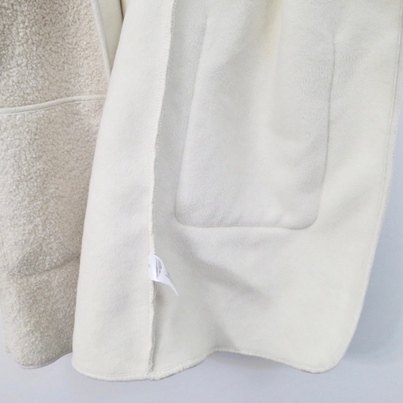 Joie Borg Teddy Sherpa Hooded Open Cardigan Jacket Vanilla Ivory Size M - Picture 9 of 13